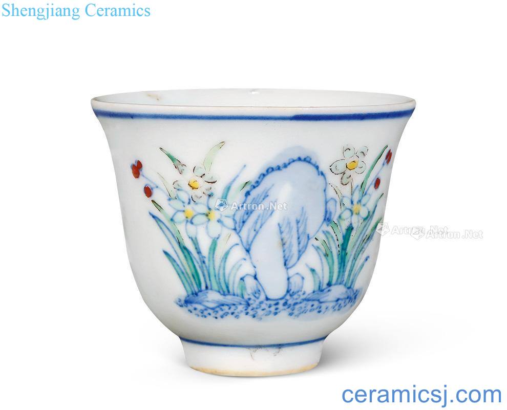 Qing xuantong bucket color stone cup