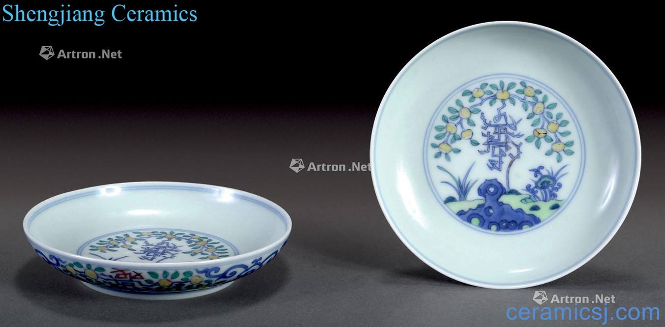 Qing dynasty blue and white color bucket small butterfly (2)