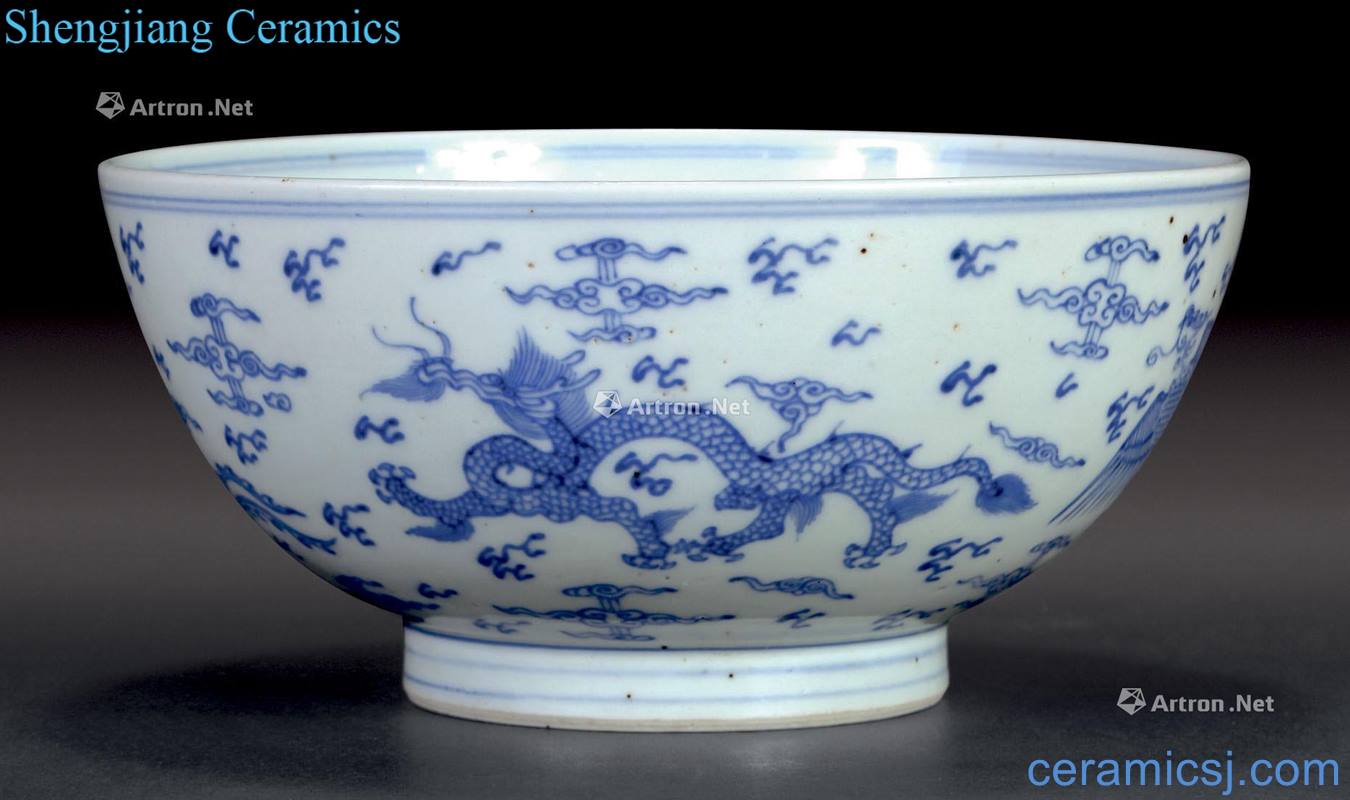 qing Blue and white longfeng bowl