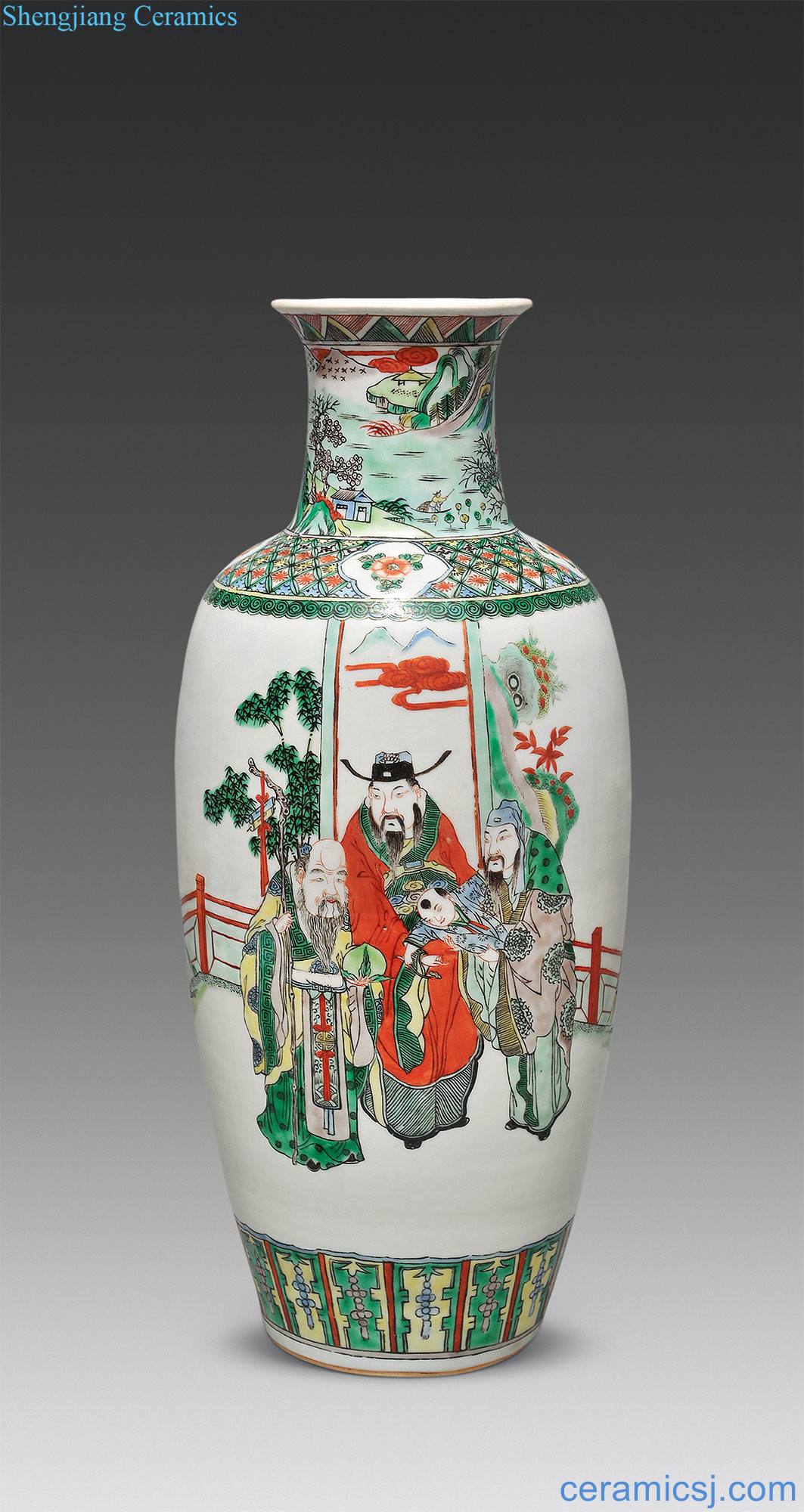 Qing guangxu Three map large bottle