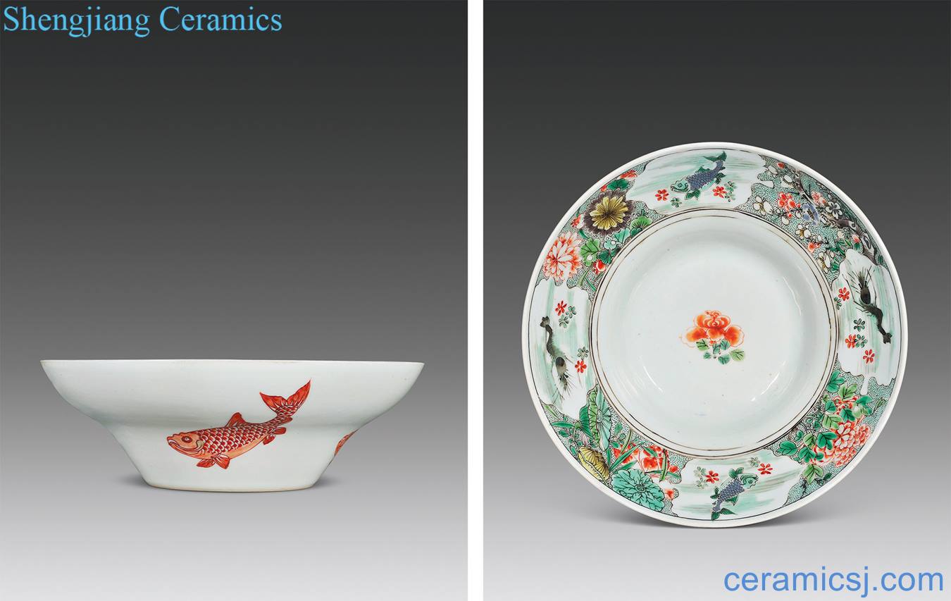 The qing emperor kangxi The colorful fish and algae lines or bowl