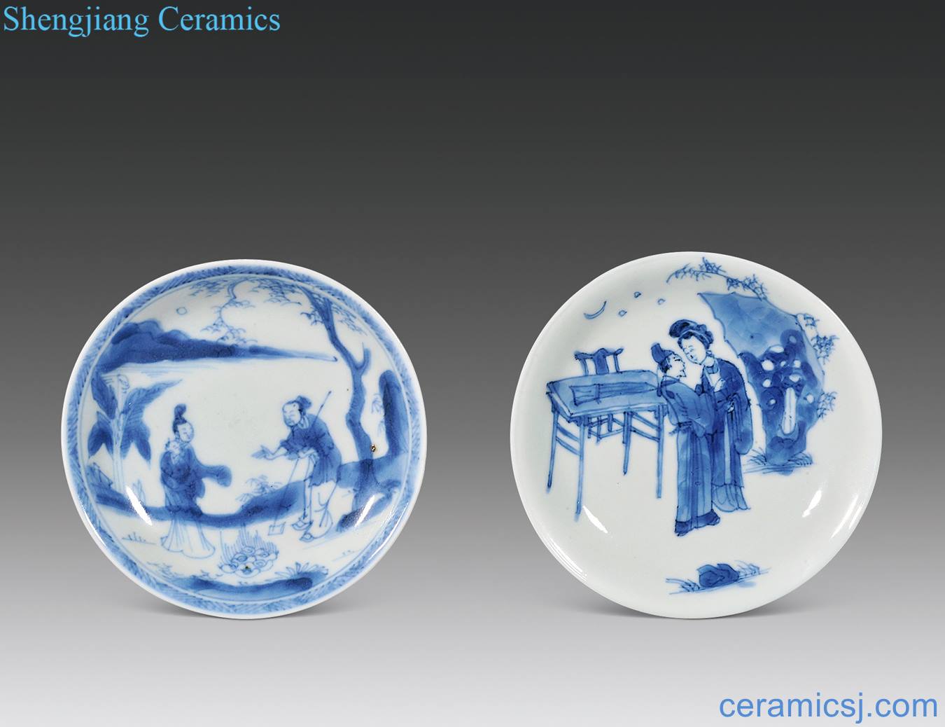 The qing emperor kangxi character lines small dish (two)
