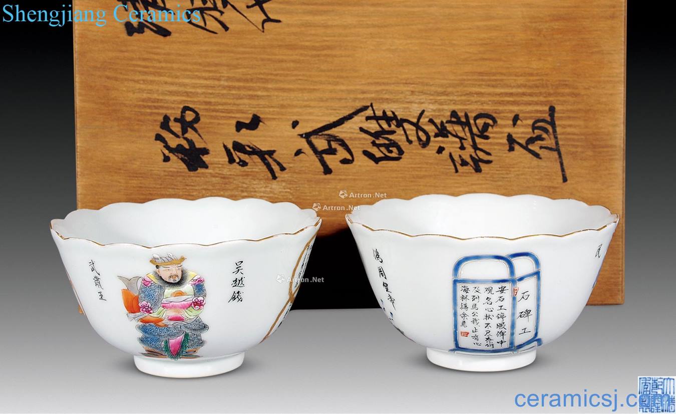 Qing qianlong pastel one like spectrum flower mouth cup (a)