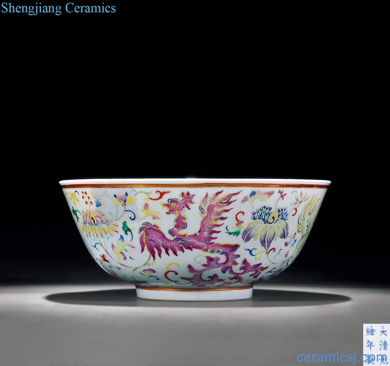 Pastel reign of qing emperor guangxu real talent grain big bowl