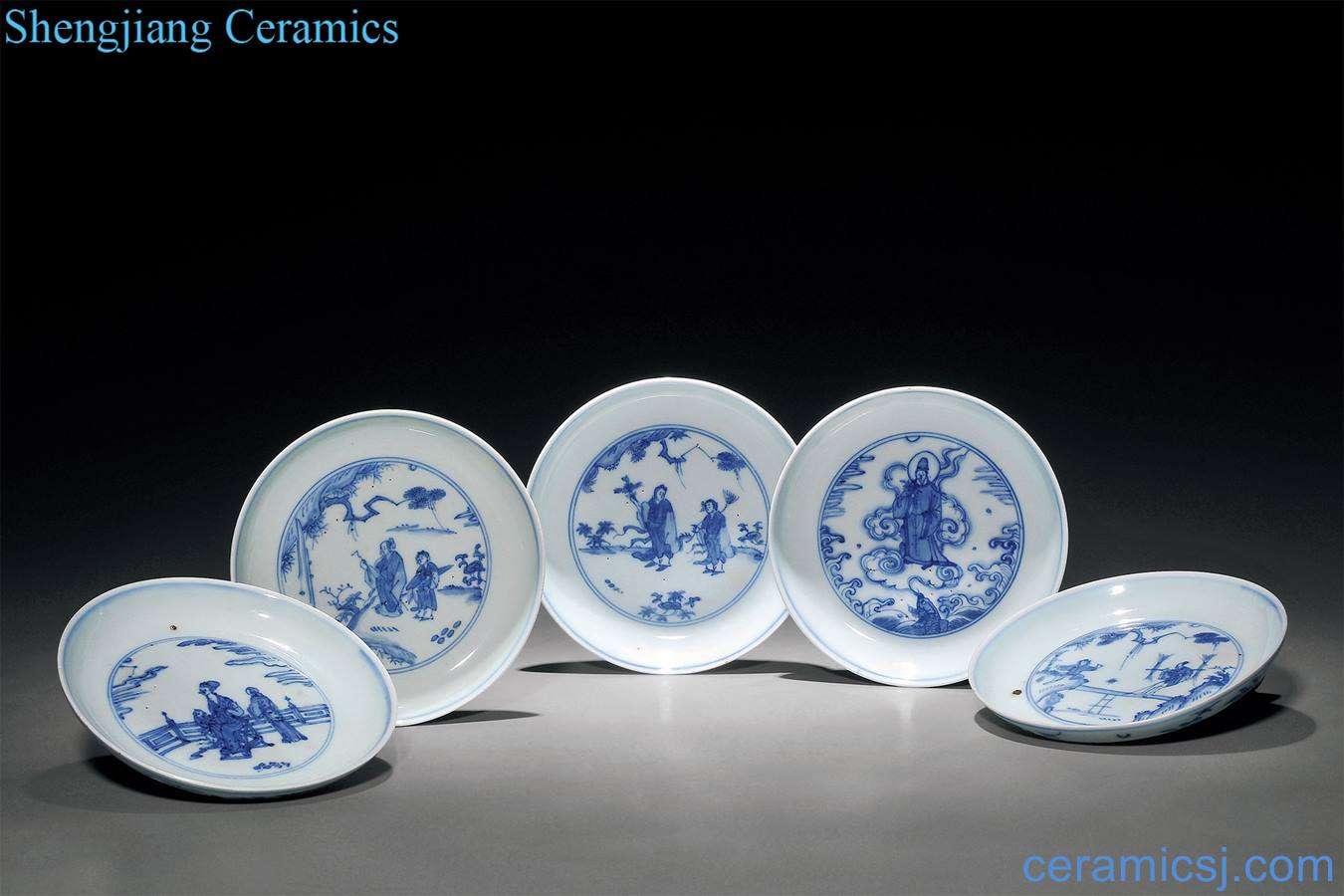 Ming dynasty Blue and white characters tray (five)