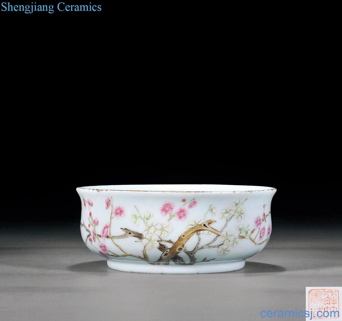 Clear light pastel plum flower grain imitation Zagreb ancient Zagreb elegant wooden bowl