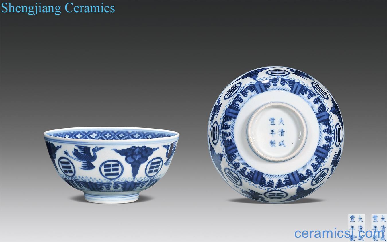 Qing xianfeng Blue and white gossip James t. c. na was published green-splashed bowls (a)