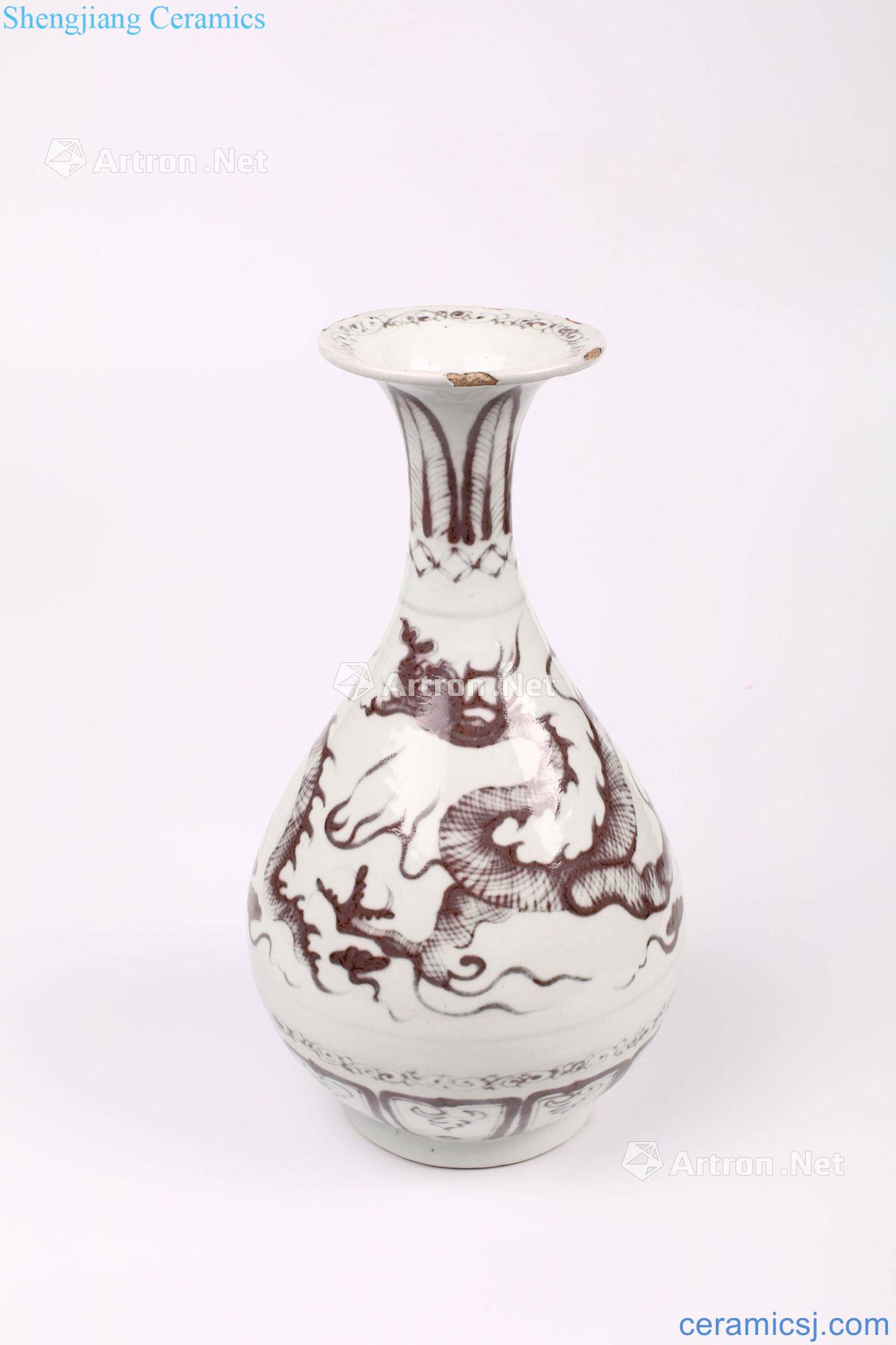 In the 14th century Youligong red dragon grain okho spring bottle