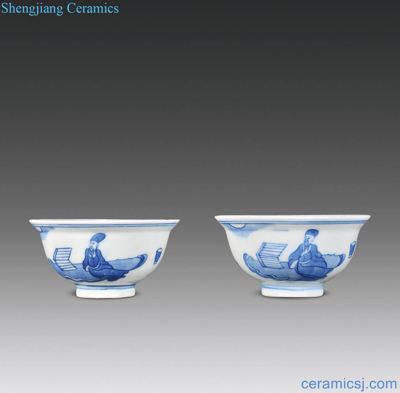 The late Ming dynasty Blue and white Gao Shitu cup (a)