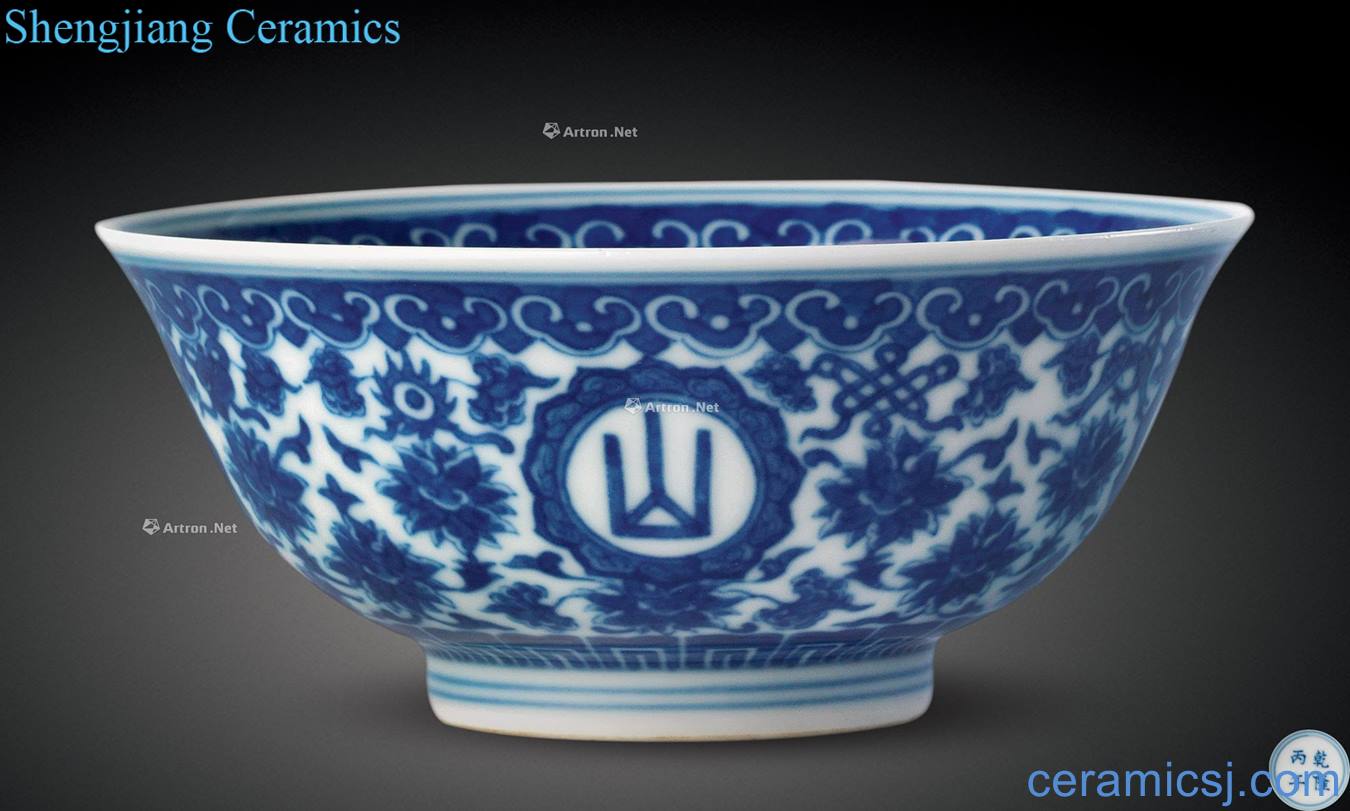 Qing qianlong Blue mountain ShuiChangWen bowl