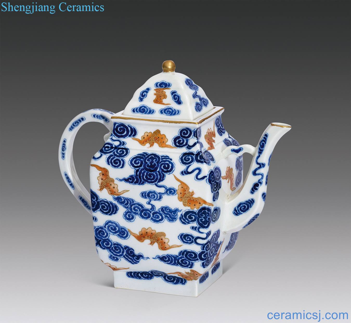 Qing xuantong Blue and white youligong ewer