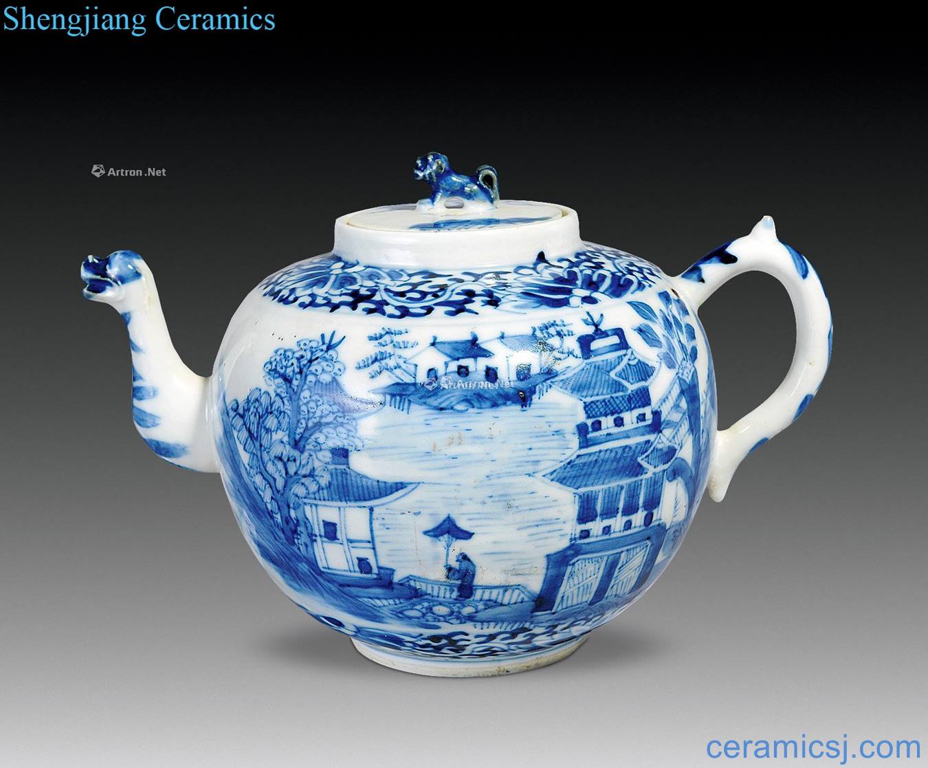 qing Jingdezhen kiln porcelain pot pavilions diagram