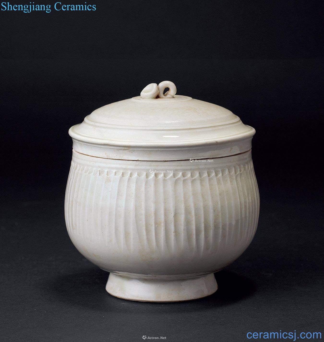 Previous kiln white glaze cover cylinder stripes