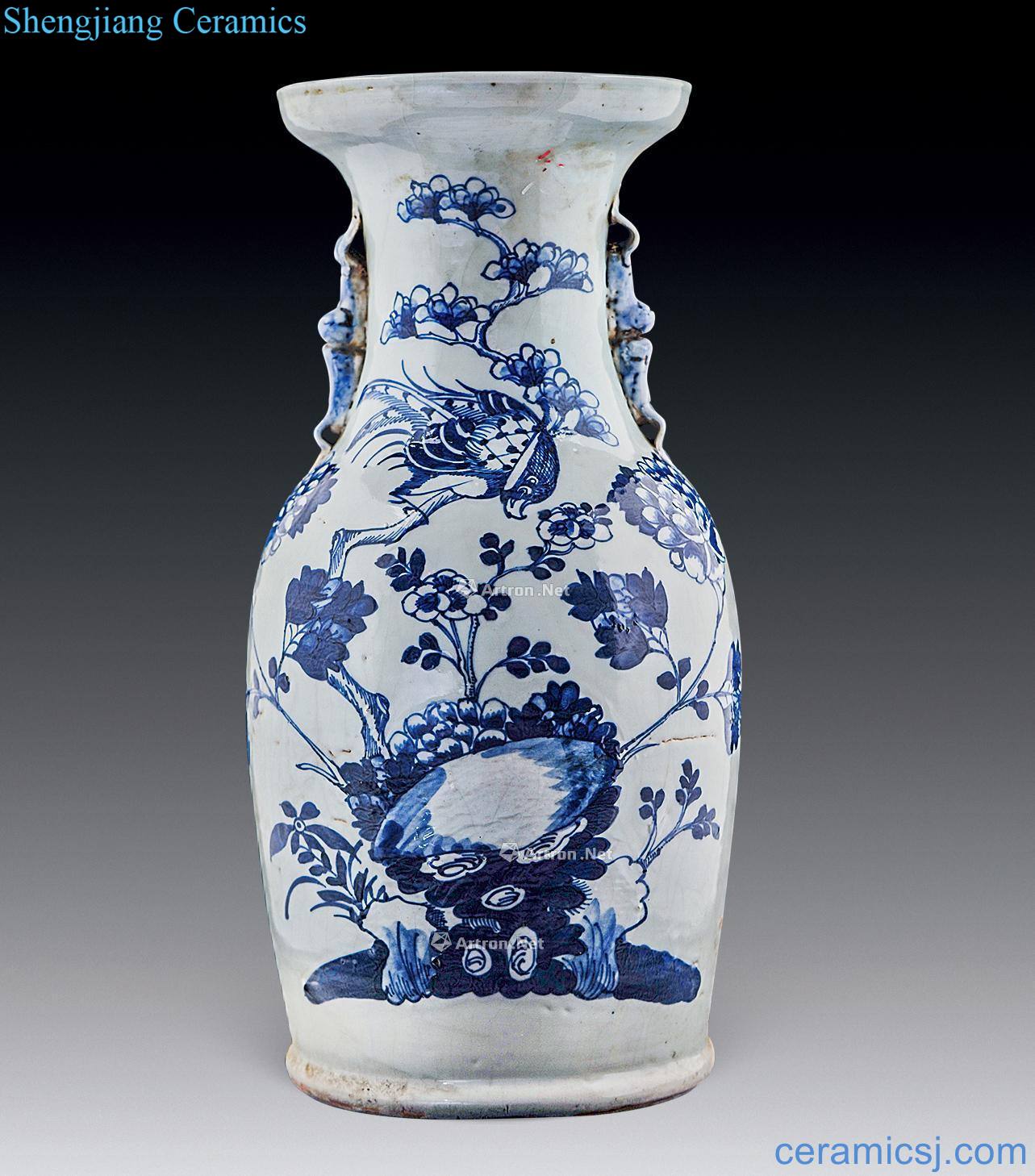 In the qing dynasty Blue and white flower on grain ears