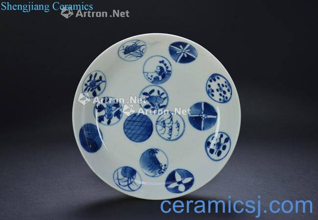 dajing Blue and white ball pattern plate