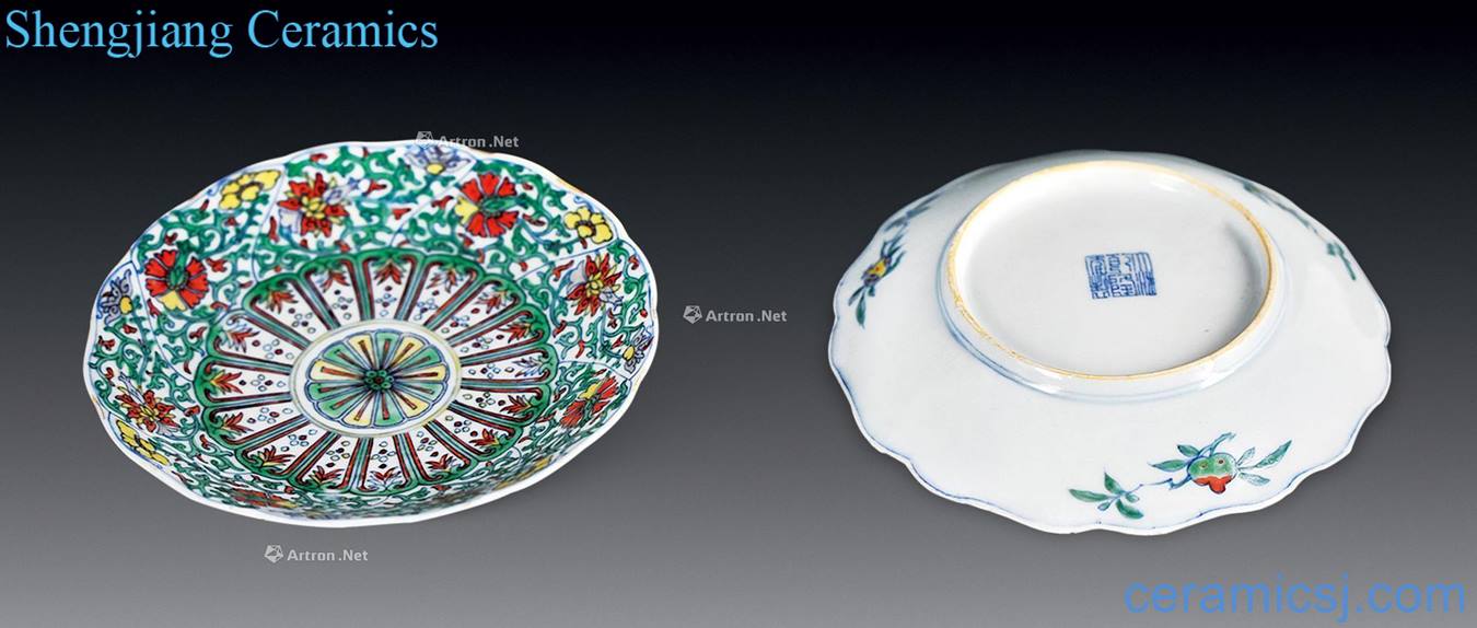 Bucket color flower plate (a) in the qing dynasty