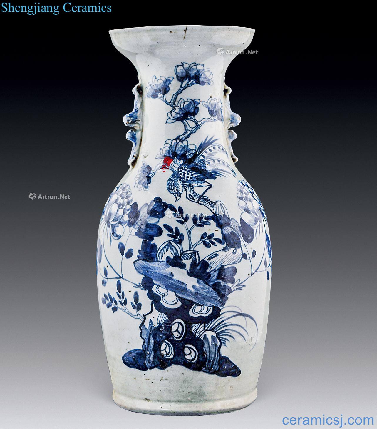 In the qing dynasty Blue and white flower on grain ears