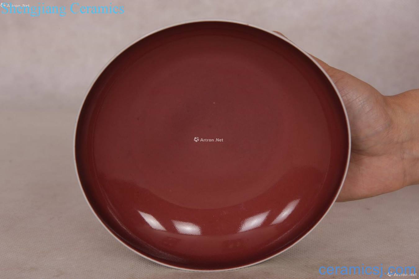 Qianlong ji red glaze plate (imperial)