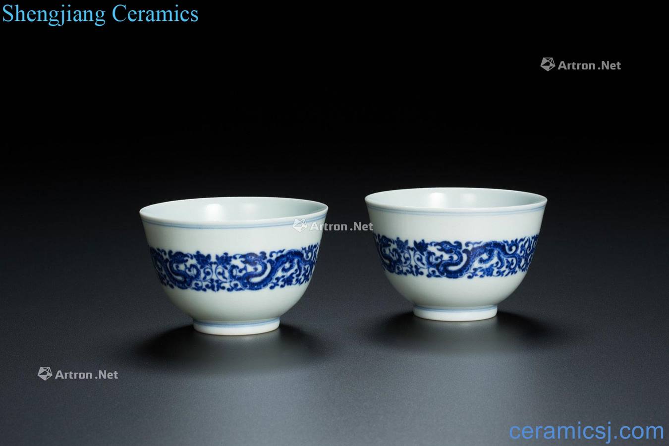 Qing qianlong designs of blue and therefore dragon cup