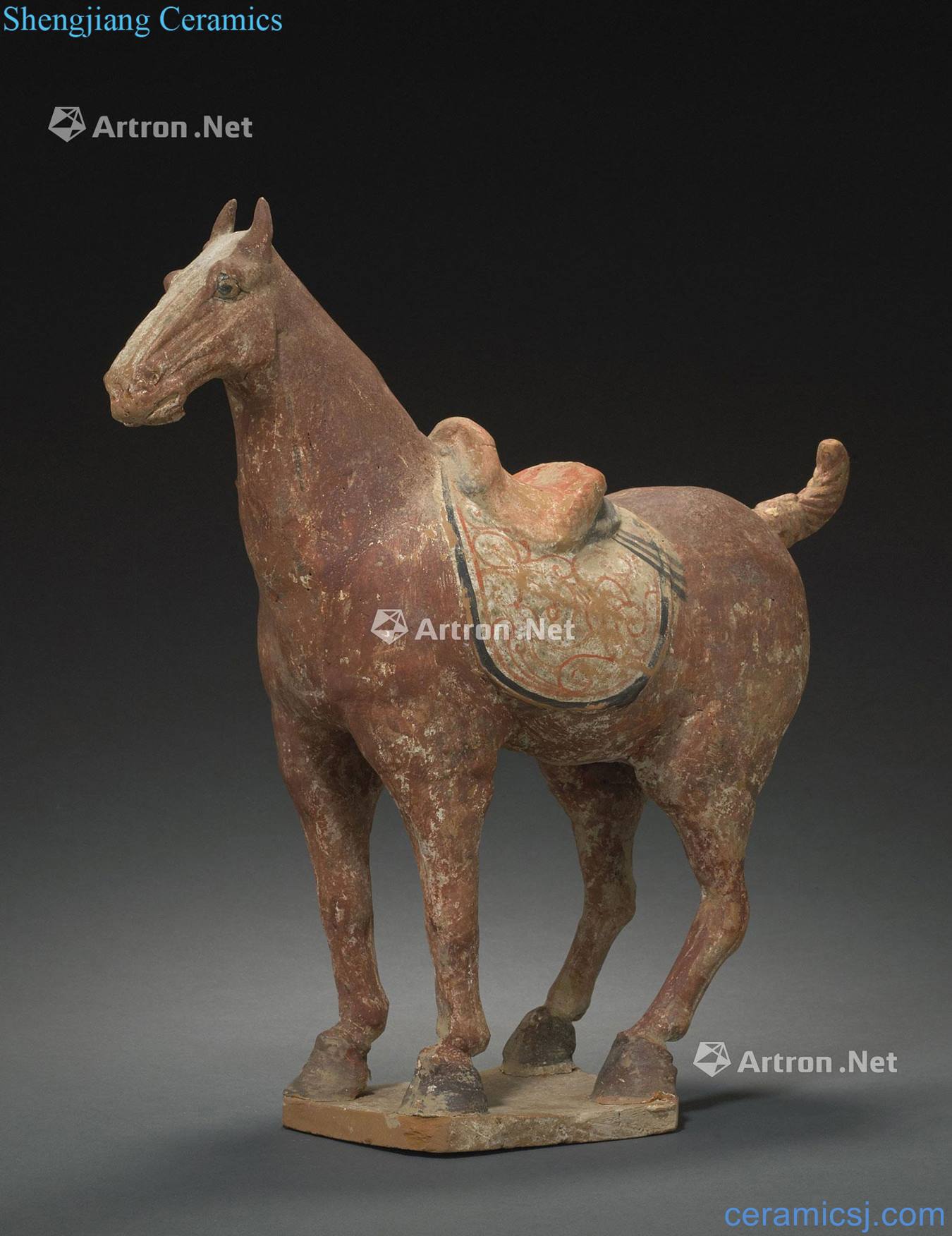 A made POTTERY FUNERARY MODEL OF A HORSE