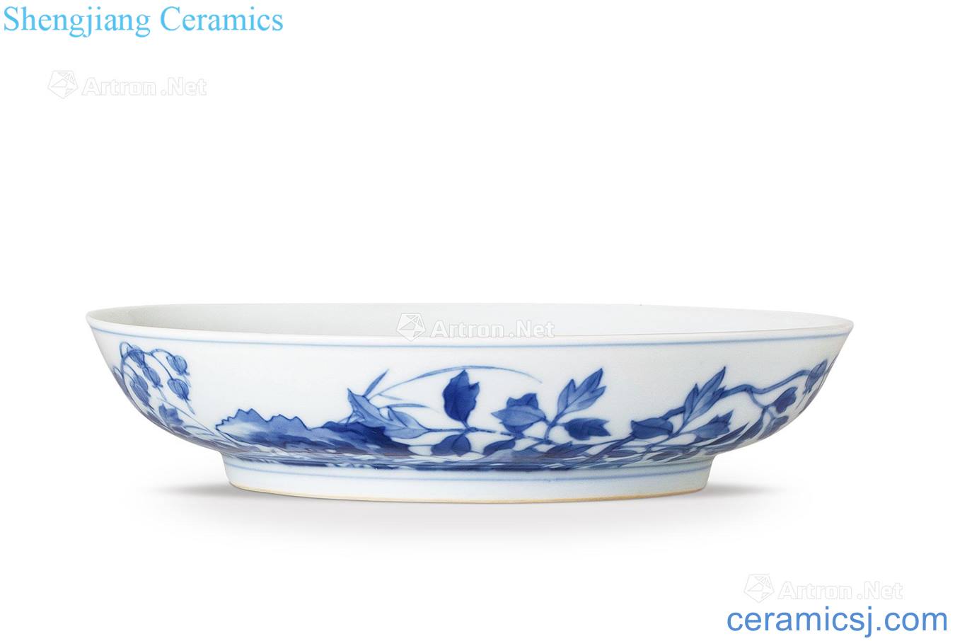 Qing yongzheng Blue and white flower butterfly plate