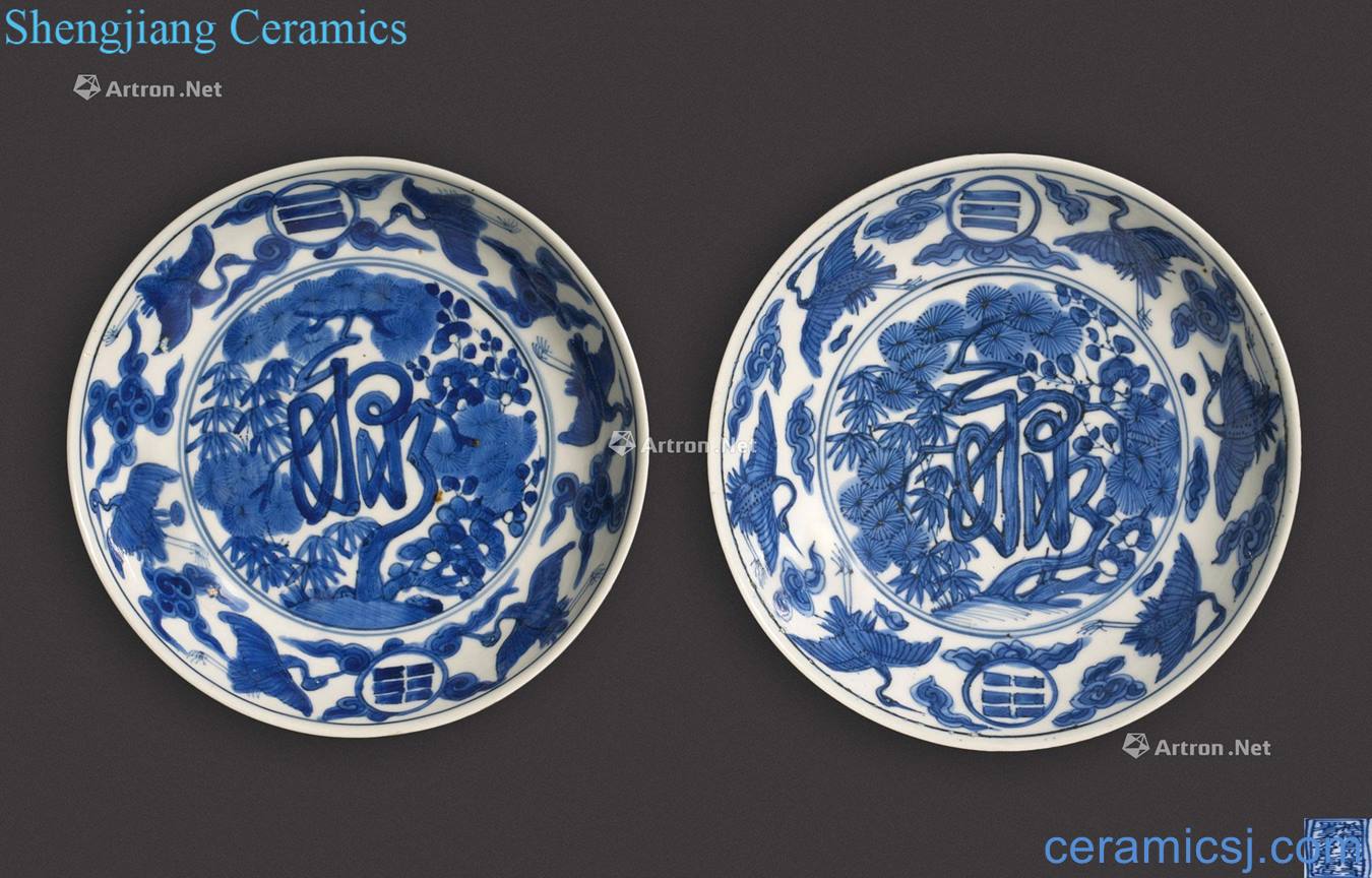 Late Ming dynasty Blue and white qiankun gossip James t. c. na was published grain disc (two)