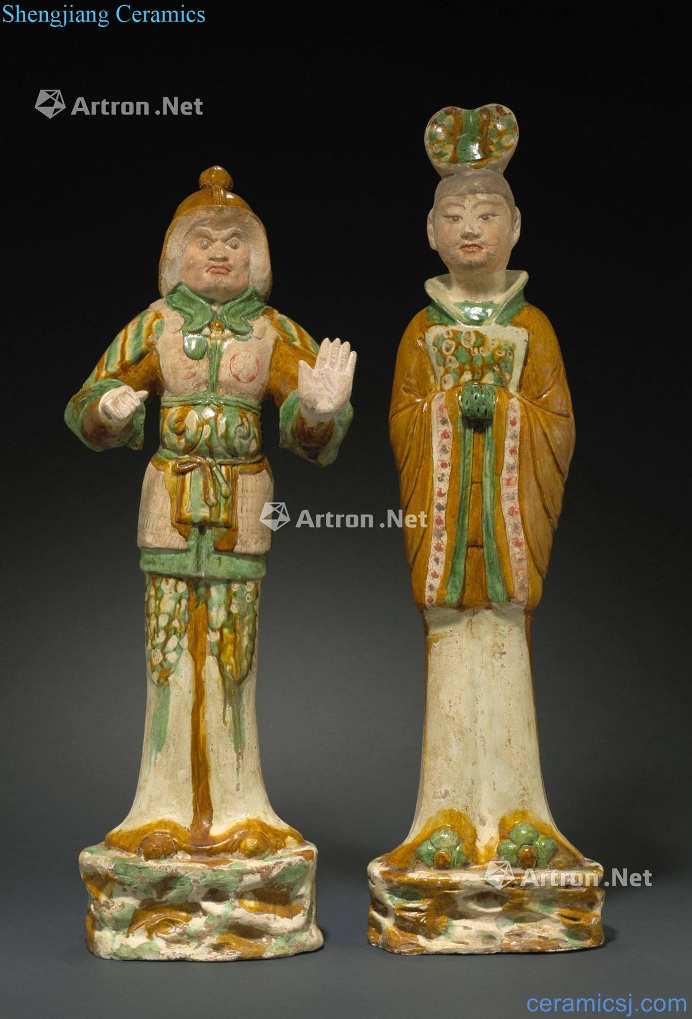 The tang dynasty Three painted pottery as civilian and military attache station