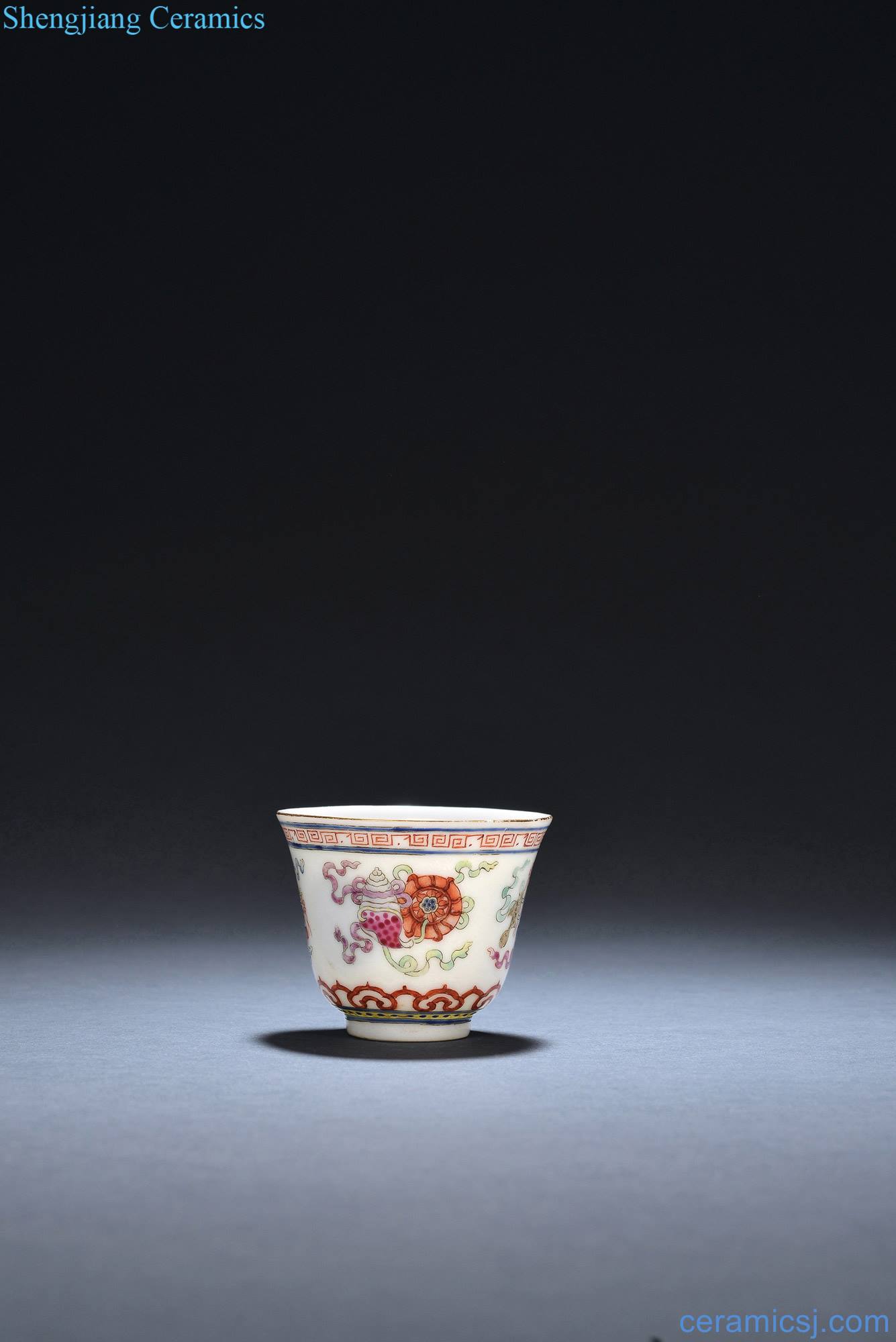 Pastel reign of qing emperor guangxu sweet grain and small cup