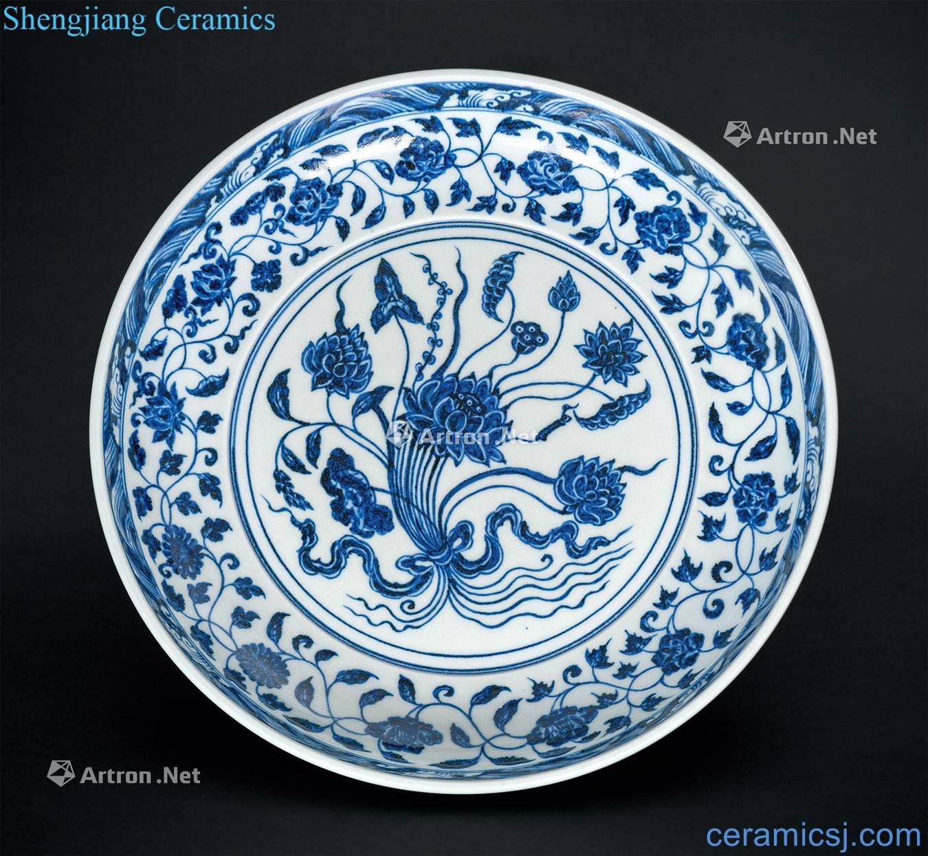 Ming xuande Blue and white lotus the broader market