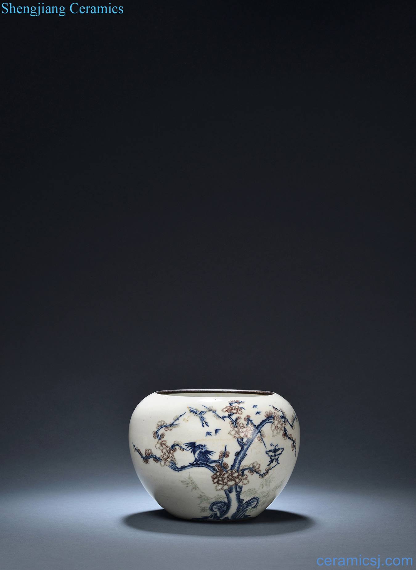 Qing qianlong Blue and white youligong beaming small volume cylinder
