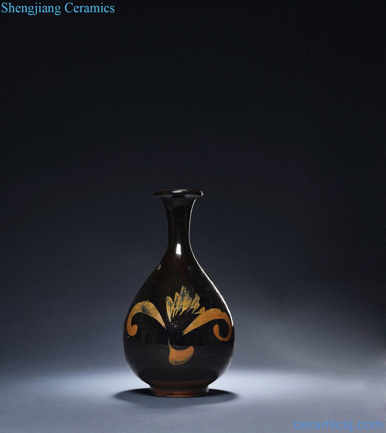 yuan Glaze colour film in brown grass grain okho spring bottle of ink