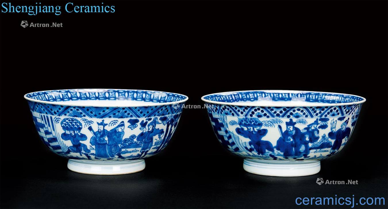 Clear blue character panlong bowl (two groups)