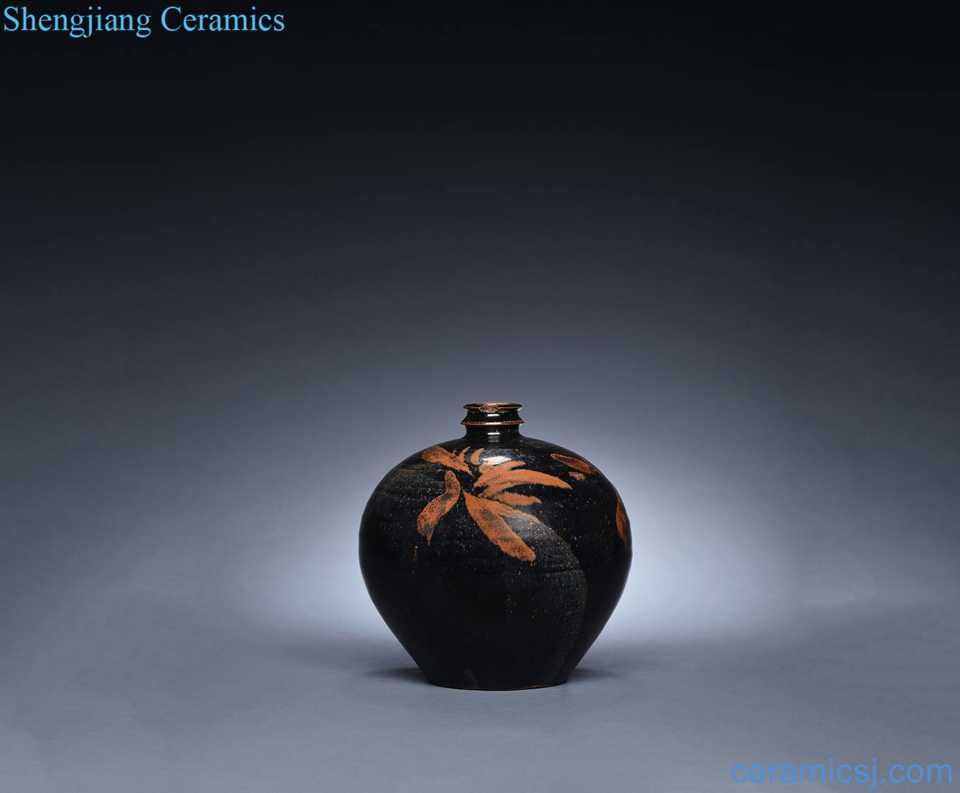 yuan The black glaze rust flowers mei bottle