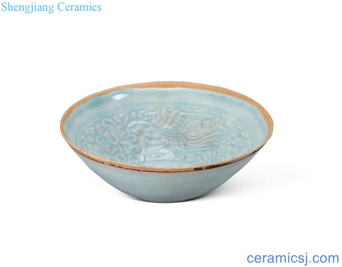 yuan Green printing craft chicken floral bowl (a)