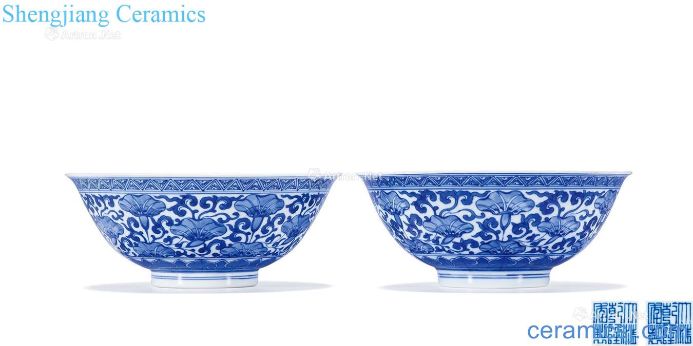 Qing qianlong Blue and white cow pattern bowl (a)