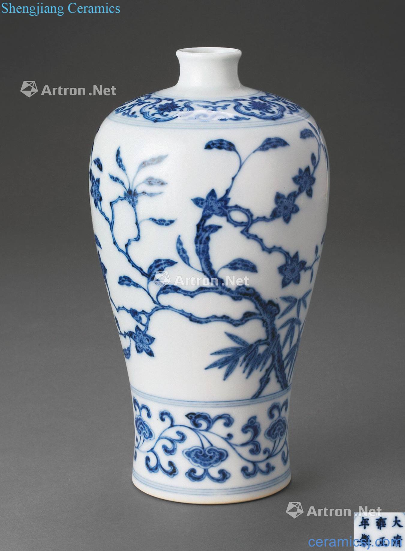 qing Blue and white glazed flask yongzheng