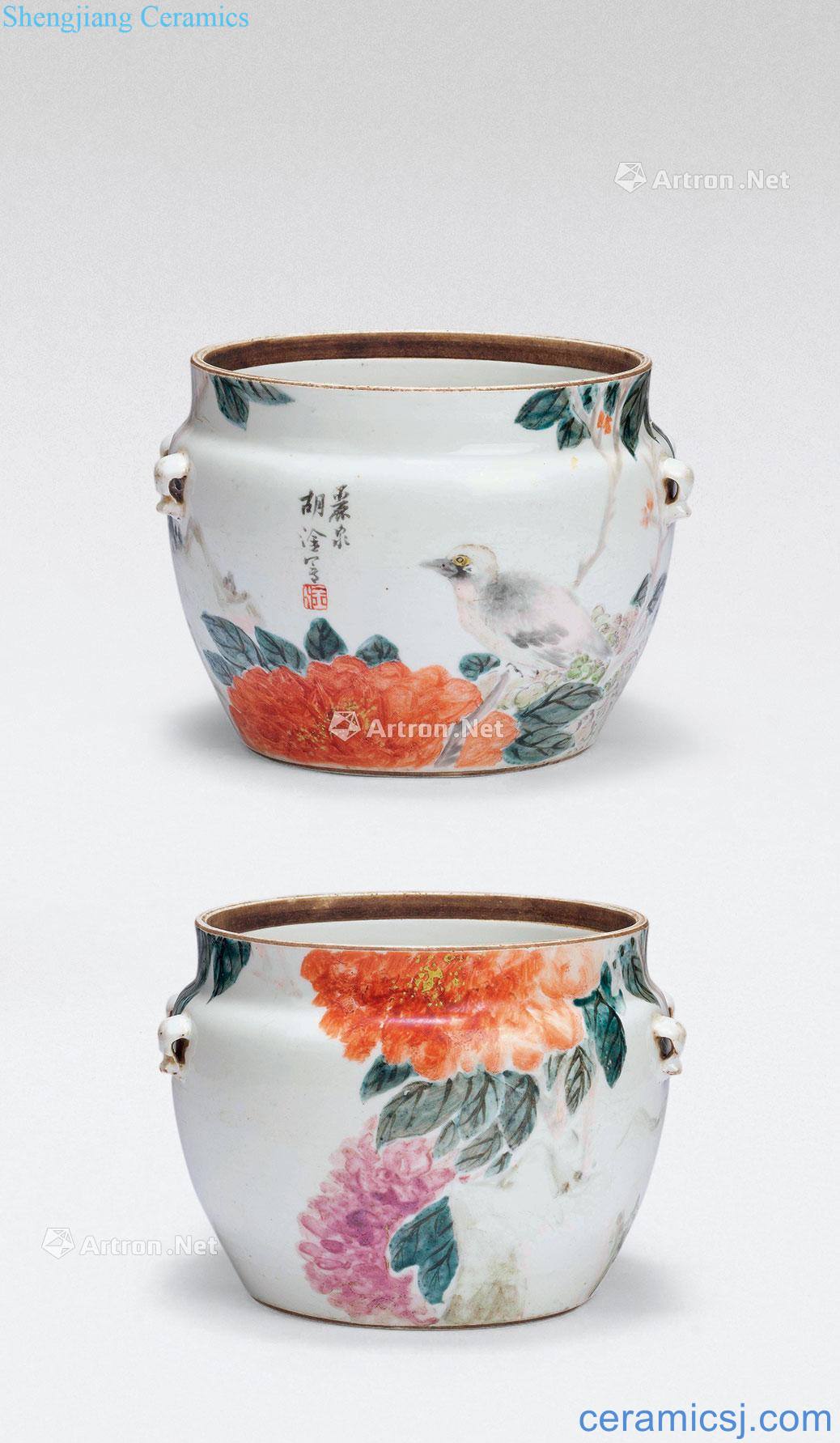 Qing Hu Gan shallow purple flower porridge pot (a)