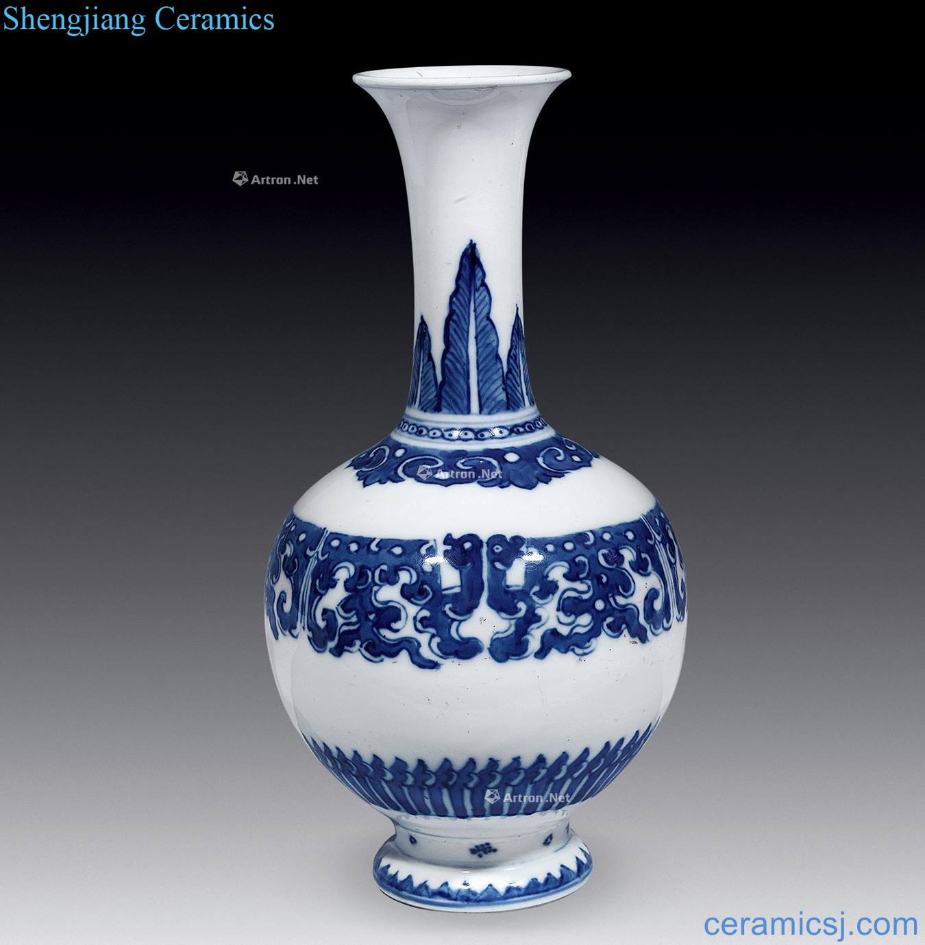 Blue and white double qing qianlong therefore grain design