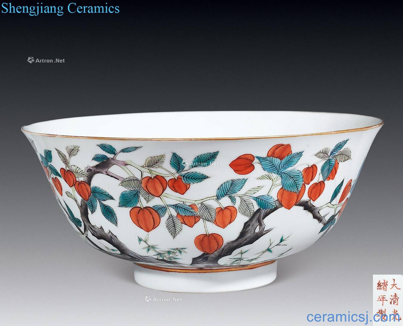 Qing guangxu pastel flowers and grain dishes