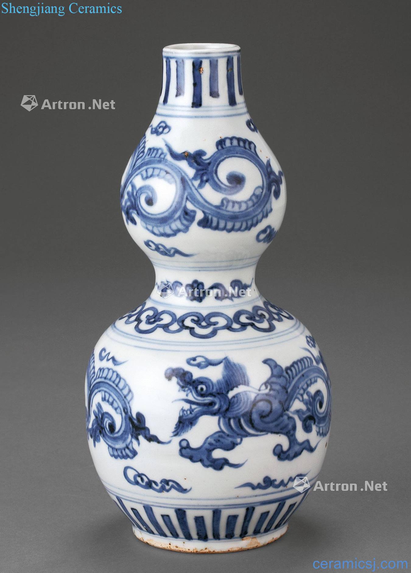 Ming Yongle blue dragon bottle gourd