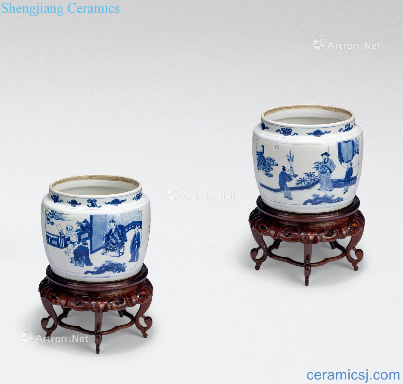 Blue and white characters of the reign of emperor kangxi porridge pot (a)