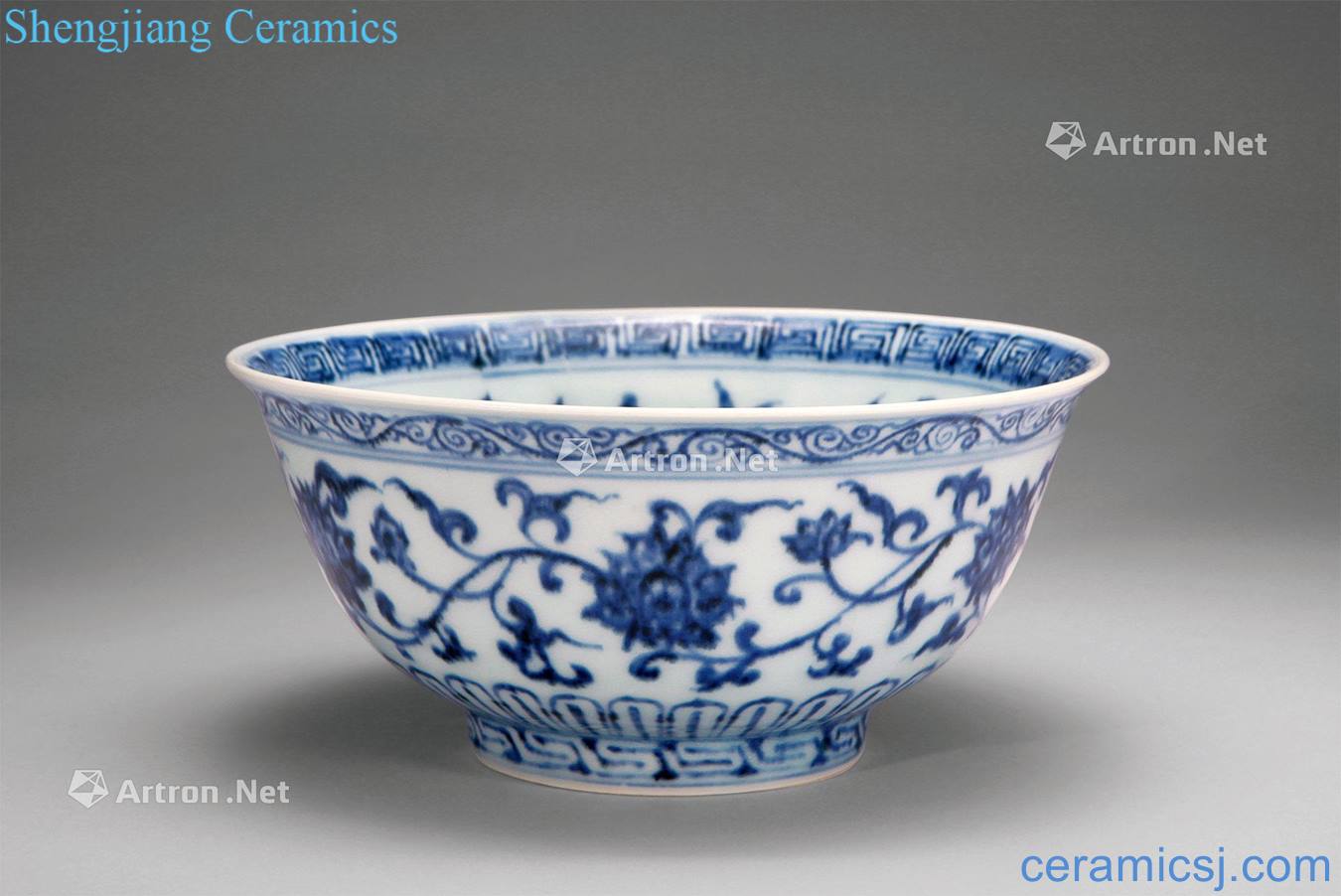 Ming yongle Blue and white lotus flower green-splashed bowls