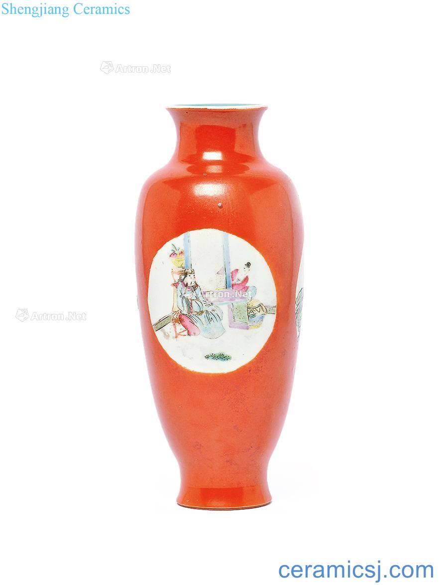 Black coral red window bottle pastel characters