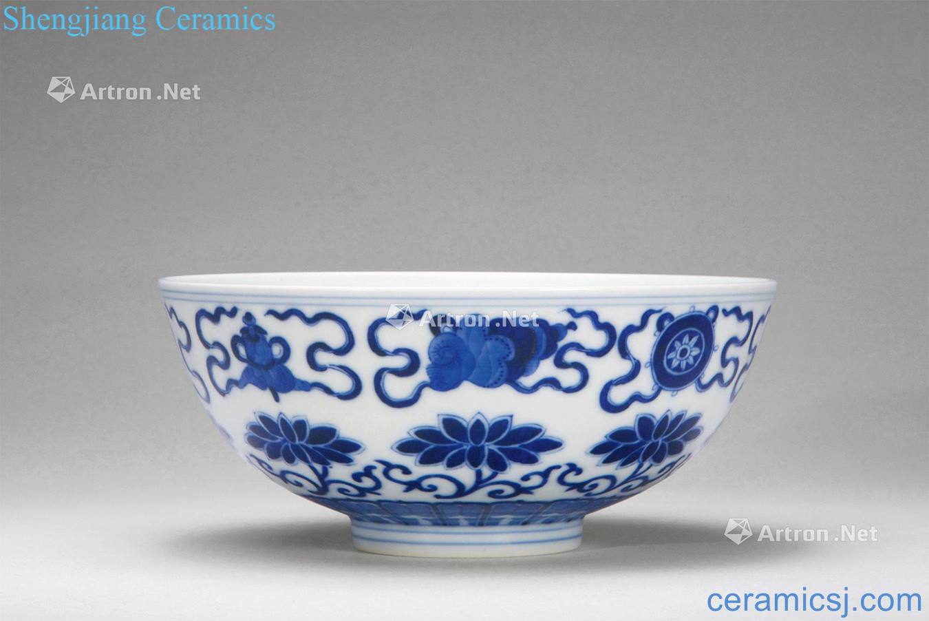 Qing guangxu Blue and white bowl eight guylian decorative pattern