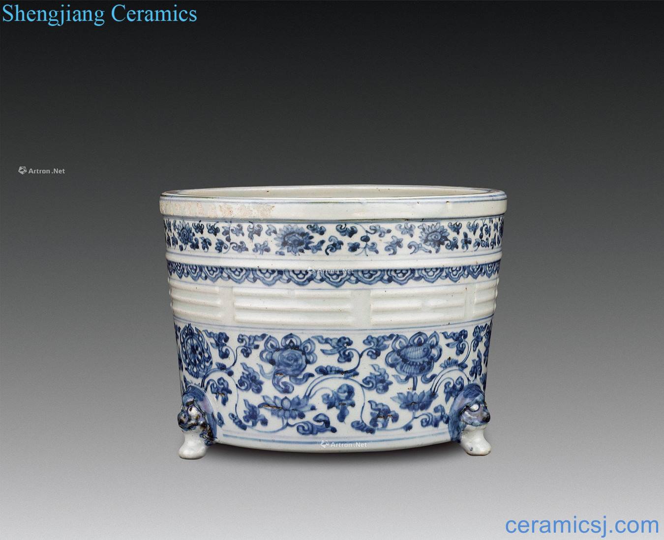 Ming dynasty Blue and white flowers around branches gossip furnace
