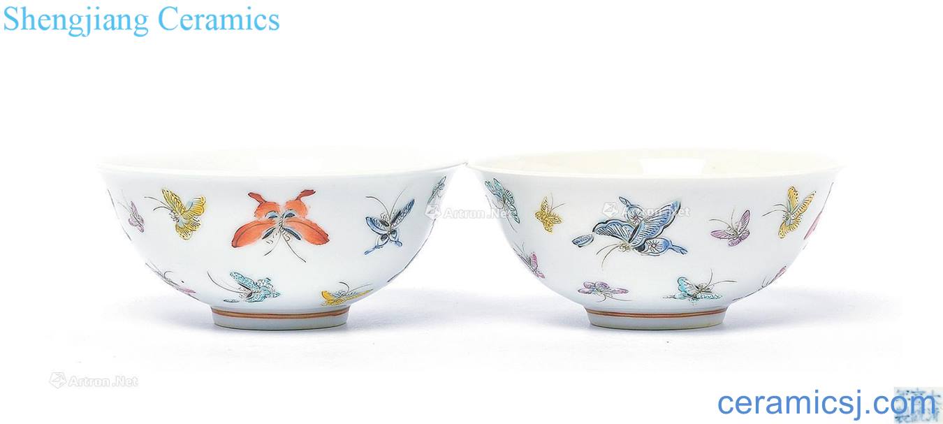 Qing xuantong enamel butterfly bowl (a)