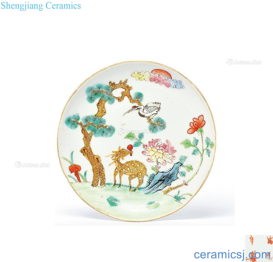 Clear pastel dish of wealth and longevity