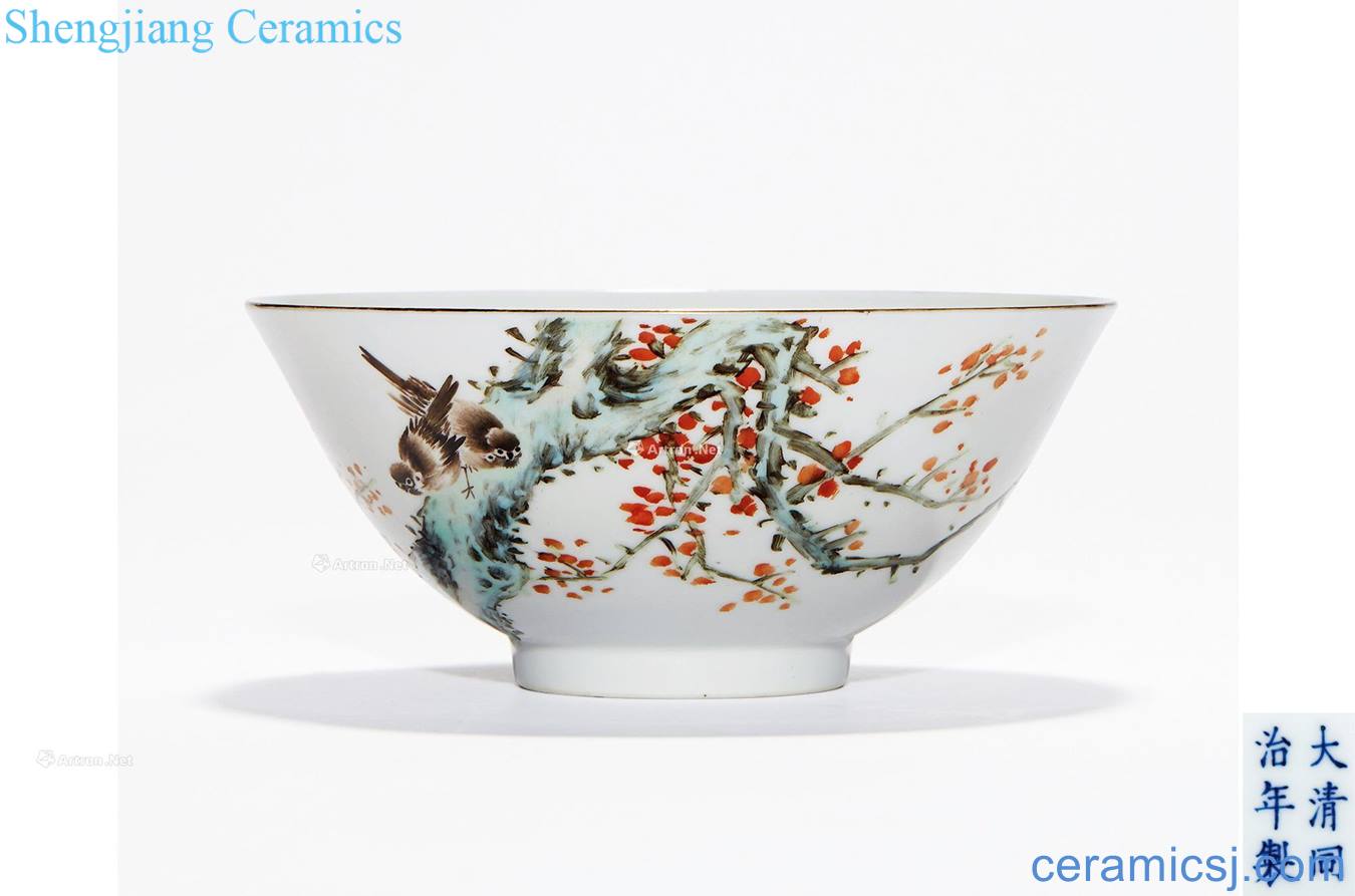 Dajing powder enamel green-splashed bowls