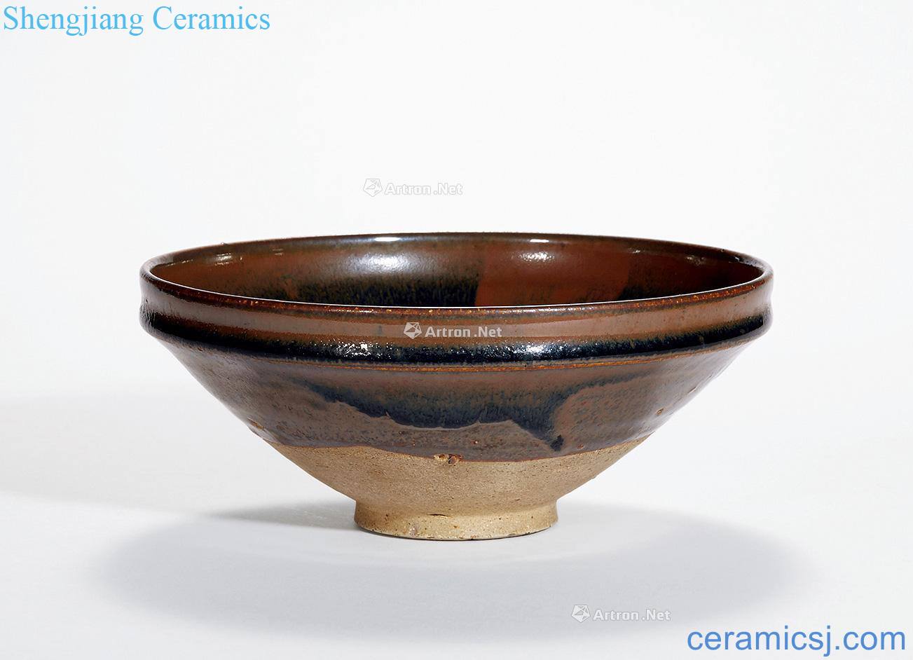 Ming The black glaze TuHao rust flowers big bowl