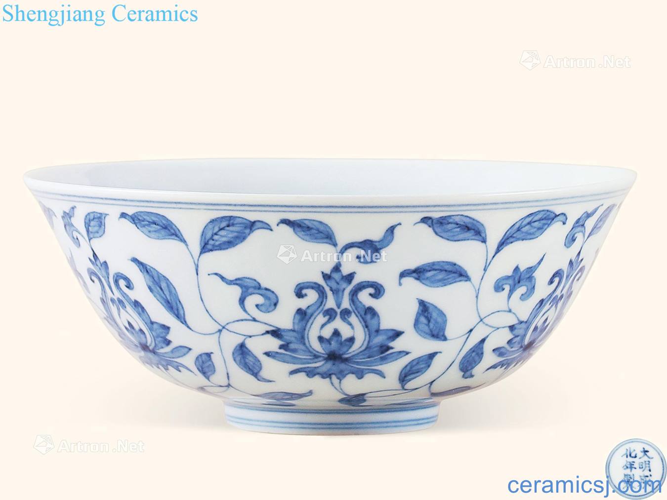 in Blue and white passionflower grain palace bowl